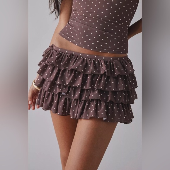 Urban Outfitters Out From Under Cammy Ruffle Trim Micro Skort. NWT! - Picture 2 of 4
